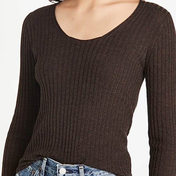 Vince Sweaters - Vince Skinny Rib Scoop Neck Sweater